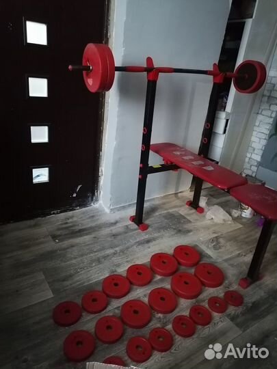 Стойки для штанги, штанга гантели лежак