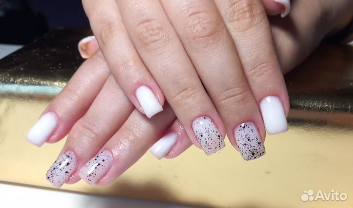 Маникюр гель лак наращивание