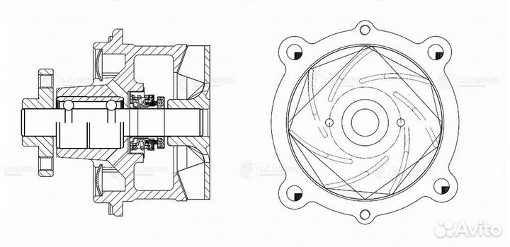 Luzar LWP1204 Насос водяной для ам маз Deutz TD226