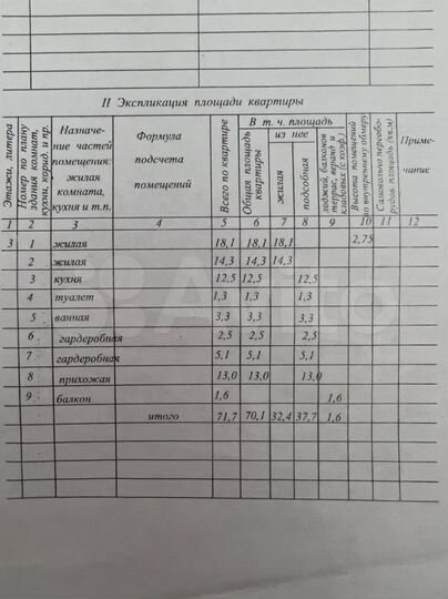 2-к. квартира, 70,1 м², 3/3 эт.
