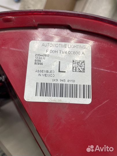 Фонарь левый Фольксваген Гольф 5 Универсал