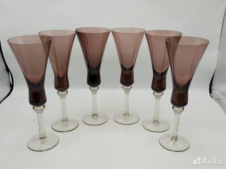 Набор бокалов 6 шт цветное стекло Стрыйский сз