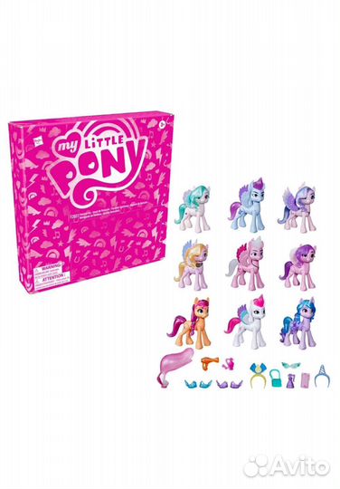 My Little Pony пони сияющие сцены 9шт +под