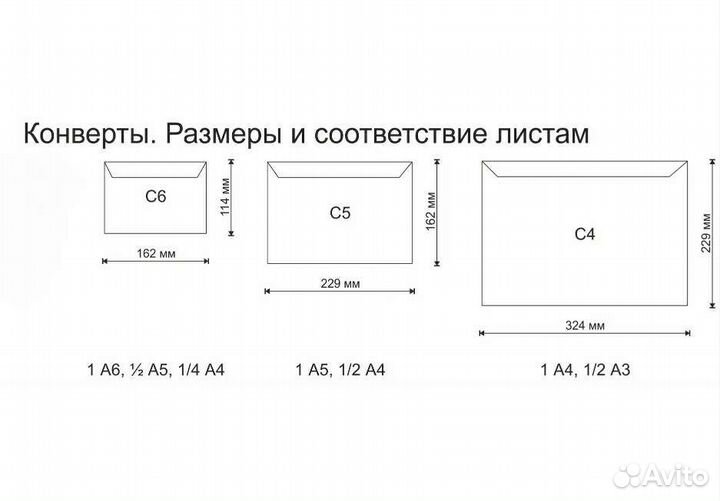 Белый конверт Postac 195 штук