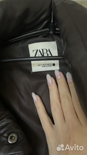 Кожаная куртка zara S