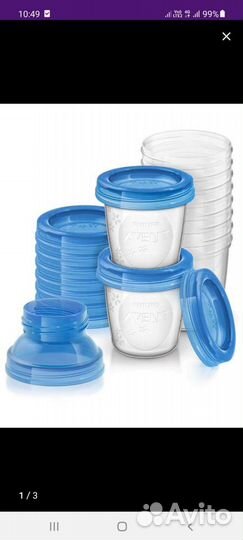 Молокоотсос ручной philips avent + 10 контейнеров