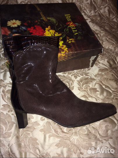 Отличные кожаные зимние полусапоги