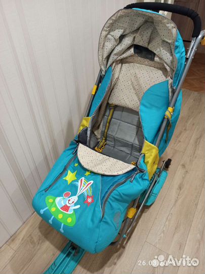 Коляска санки на лыжах