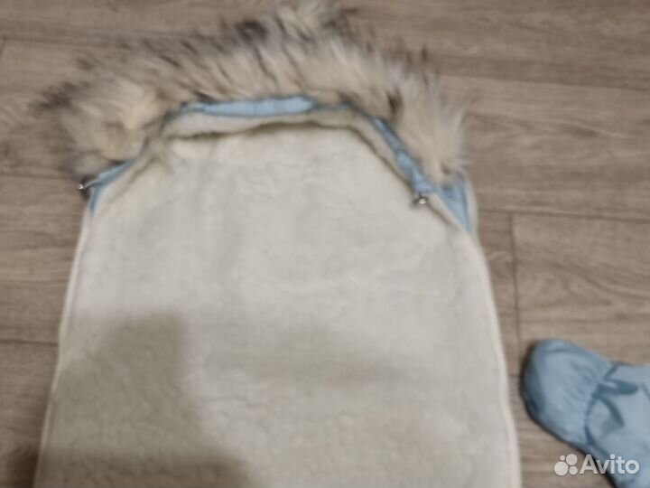 Зимний конверт в коляску на овчине