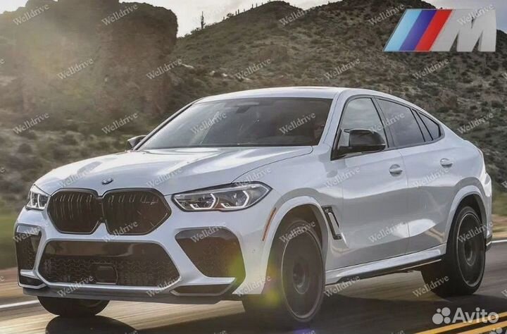 Накладки на зеркала BMW X6 G06 черный глянец