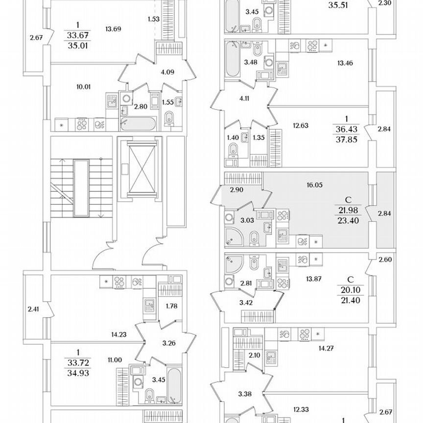 Квартира-студия, 23,4 м², 6/9 эт.