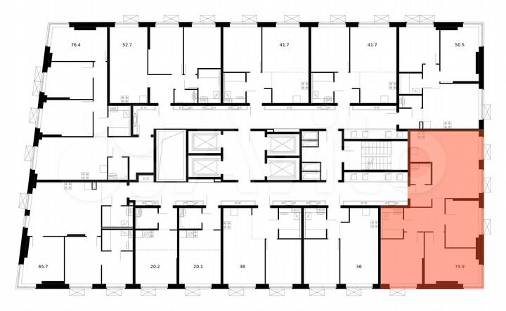 3-к. квартира, 79,9 м², 12/33 эт.