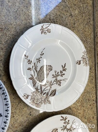 Тарелки Гарднер клеймо Птица воробей Кузнецов