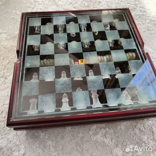 Шахматы нарды шашки 3 в 1 ручной работы