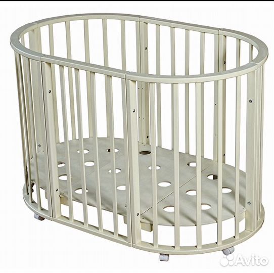 Детская кроватка 3 в 1 с матрасами и балдахином