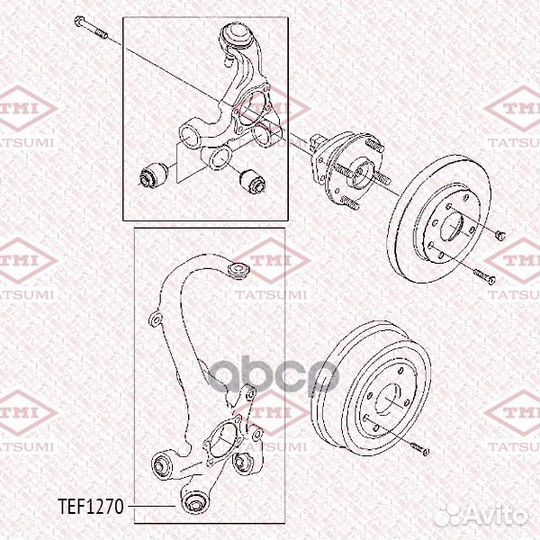 Сайлентблок задней цапфы плавающий TEF1270 tatsumi