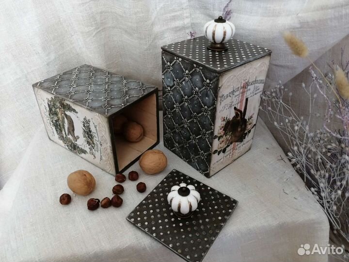 Короб для хранения сыпучих продуктов Заяц Кролик