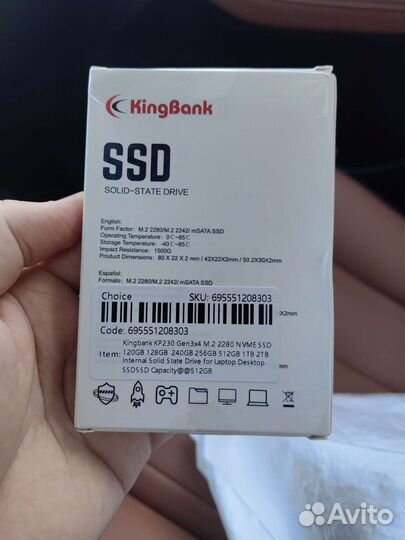Новый SSD m2 nvme 512gb KingBank
