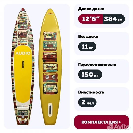 Сапборд Gladiator Art 12'6'' sup board