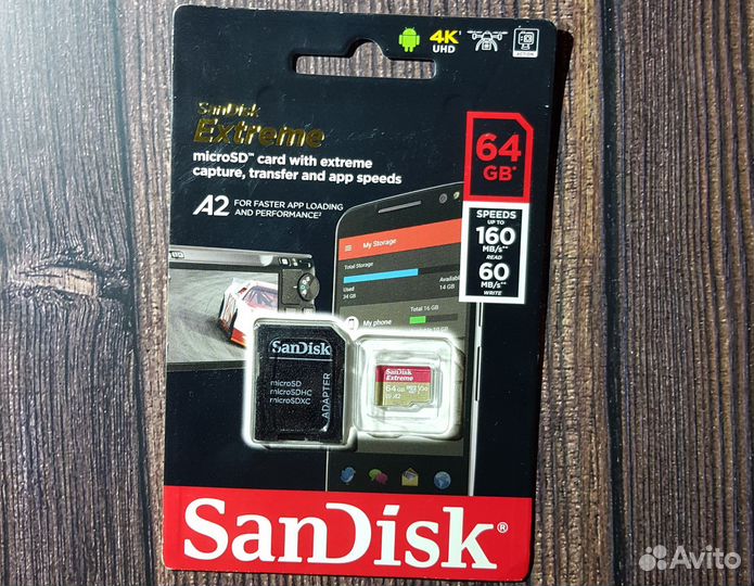 Карта памяти MicroSD 64Gb 4K