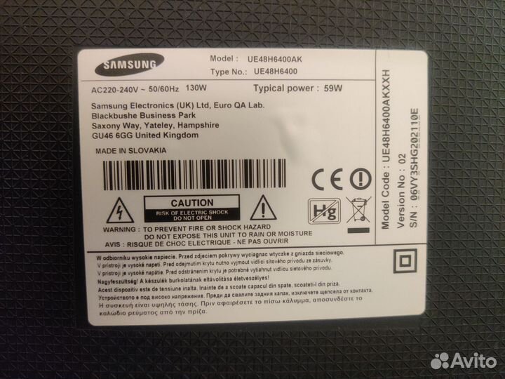 Телевизор Samsung ue48h6400 б/у