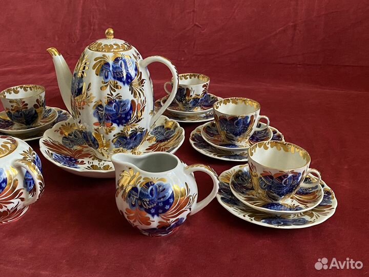 Чайно кофейный сервиз лфз. СССР. Райский сад