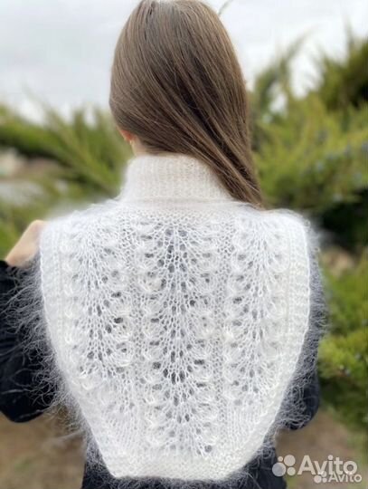 Манишка пуховая Пуховый шарф Пуховый воротник