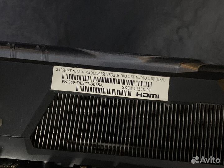 Saphire nitro + radeon RX vega 56 8Gb