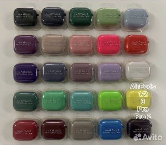 Чехол на AirPods 1/2/3/4/Pro/2 силиконовый