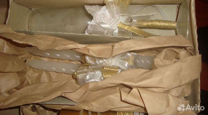 Свадебная посуда набор свечи фужер