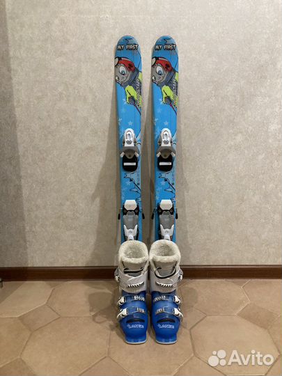 Горные лыжи детские 90 см комплект