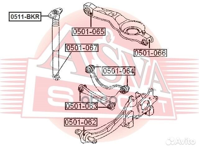 Опора амортизатора mazda 3 0511-bkr asva