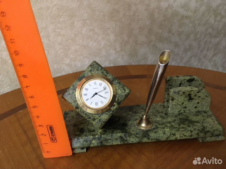 Набор для письменного стола из камня «змеевик»