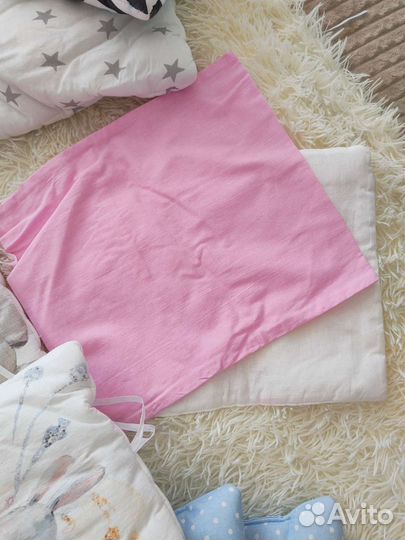 Бортики в детскую кроватку подушка балдахин