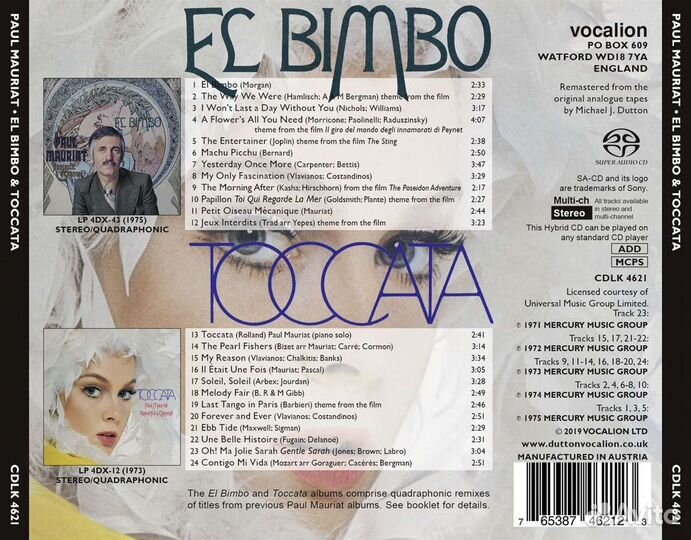 Paul Mauriat - El Bimbo & Toccata (1 CD)