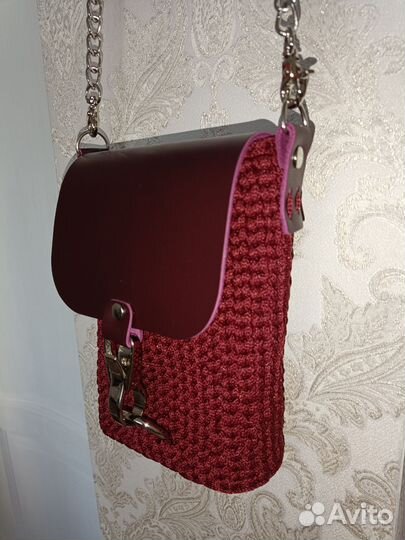 Сумка ручная работа кожа шнур