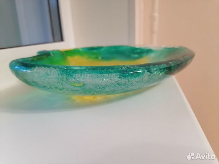 Поднос цветное стекло СССР