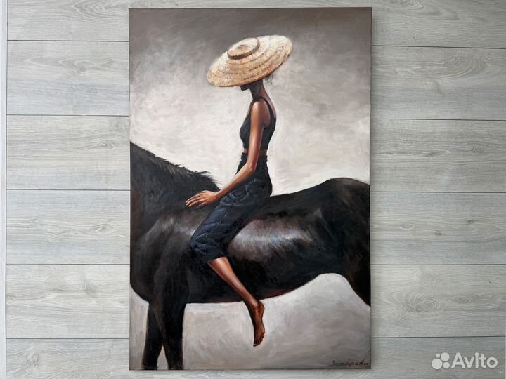 Картина Девушка на лошади В наличии 90х60 см