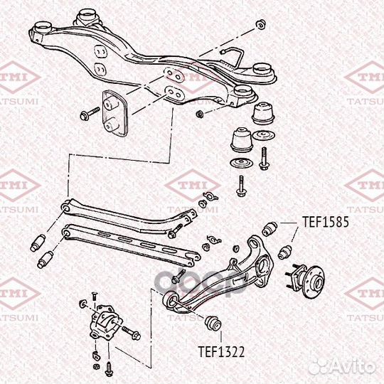 Сайлентблок цапфы зад лев TEF1585 tatsumi