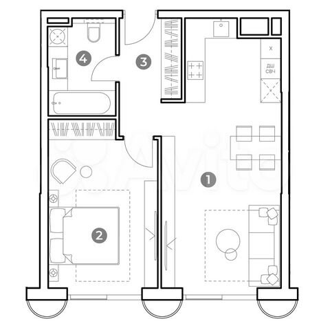2-к. апартаменты, 54,2 м², 24/29 эт.