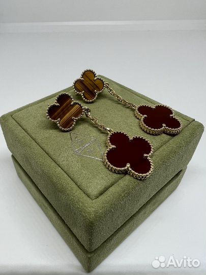 Серьги Van Cleef сердолик