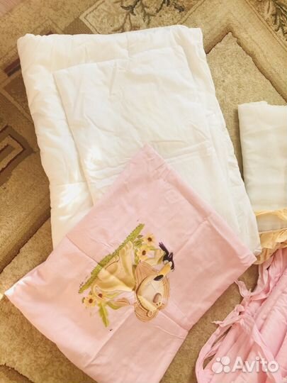 Балдахин,бортики, постельн.белье,одеяло,подушка