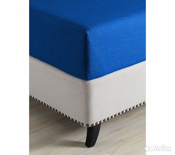 Простынь GoodNight Трикотаж 140х200х20 Лазурный на