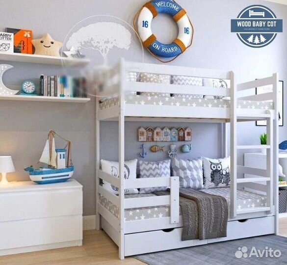 Кровать двухъярусная. Массив сосны