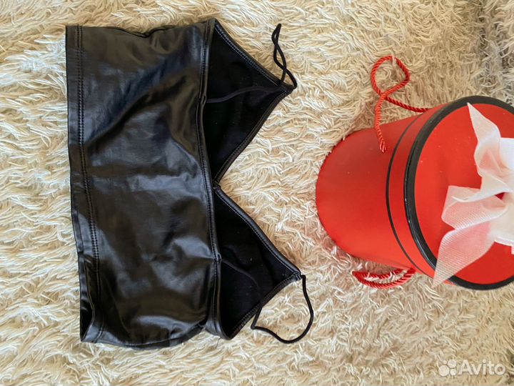 Топ женский экокожа