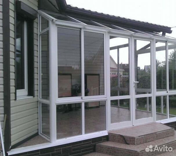Остекление терассы пластиковое 4200х1430