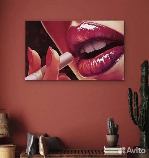 Новая Картина на холсте сочные губы