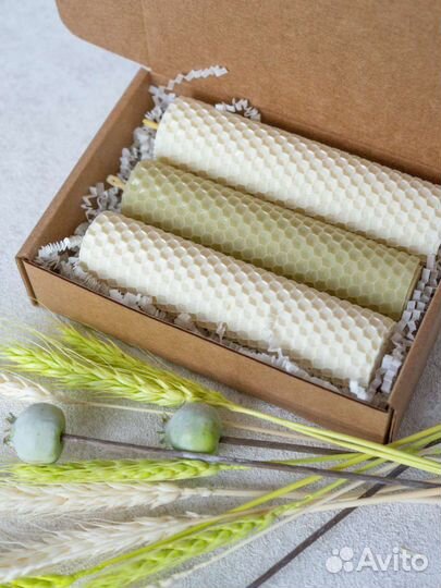 Свечи из пчелинного воска натуральной вощины