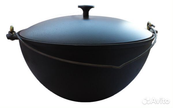 Казан чугунный 10 литров с ручкой