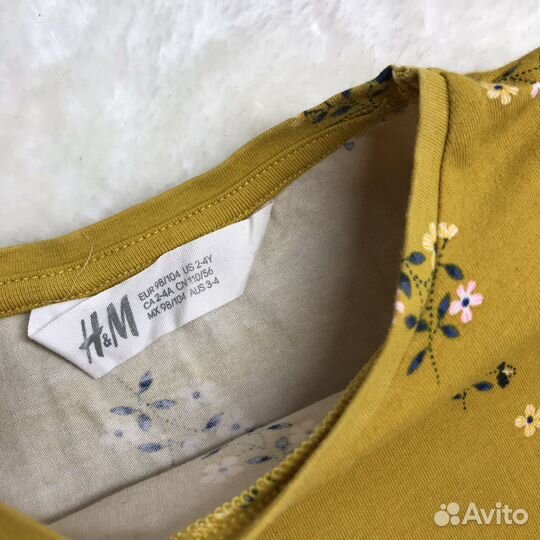 Стильный лонгслив h&m 104 р-р, сарафан zara